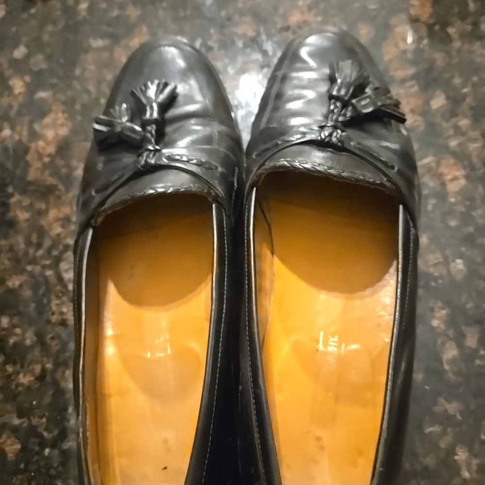 Mens Johnston & Murphy Black Leather Loafers Size 8